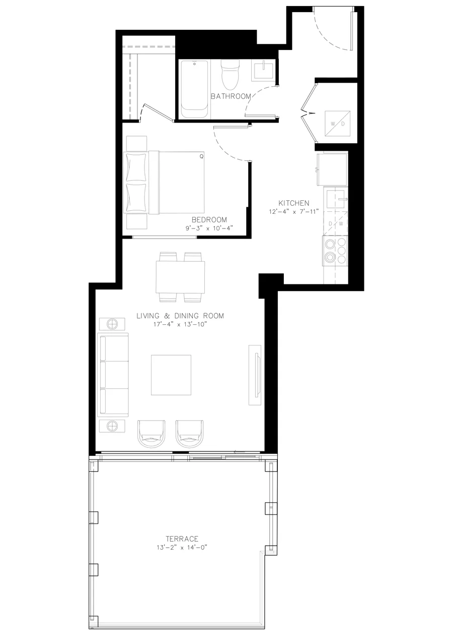 One Bedroom floor plan
