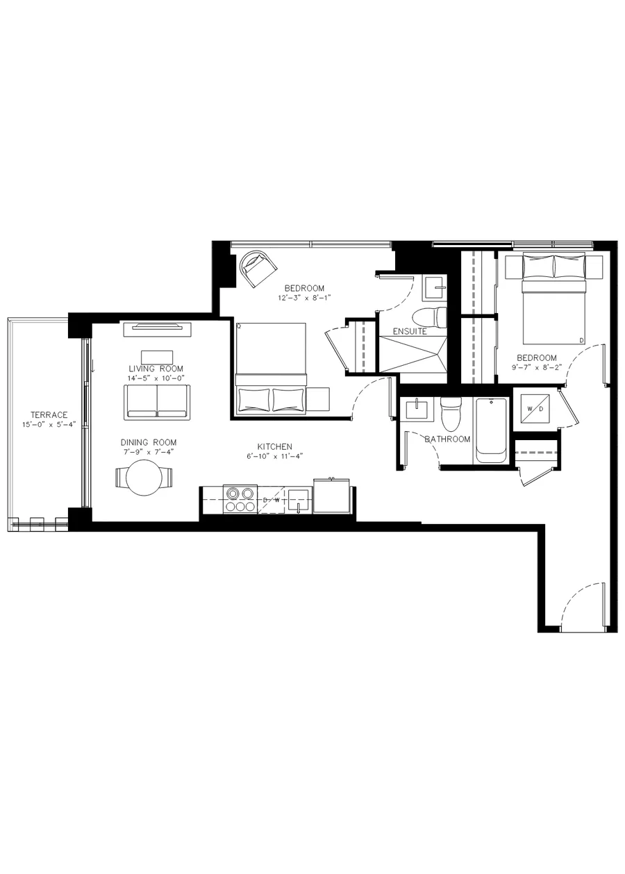 Two Bedroom floor plan