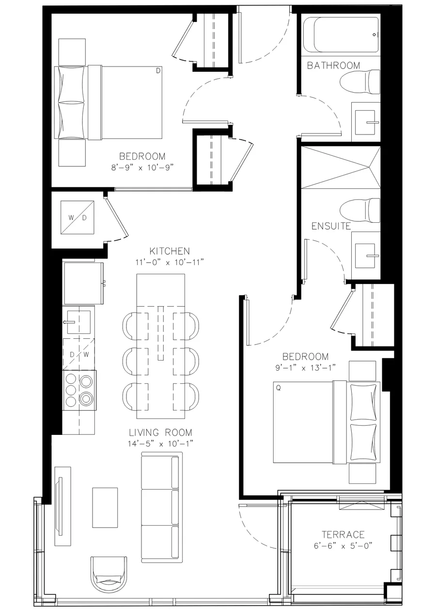 Two Bedroom floor plan