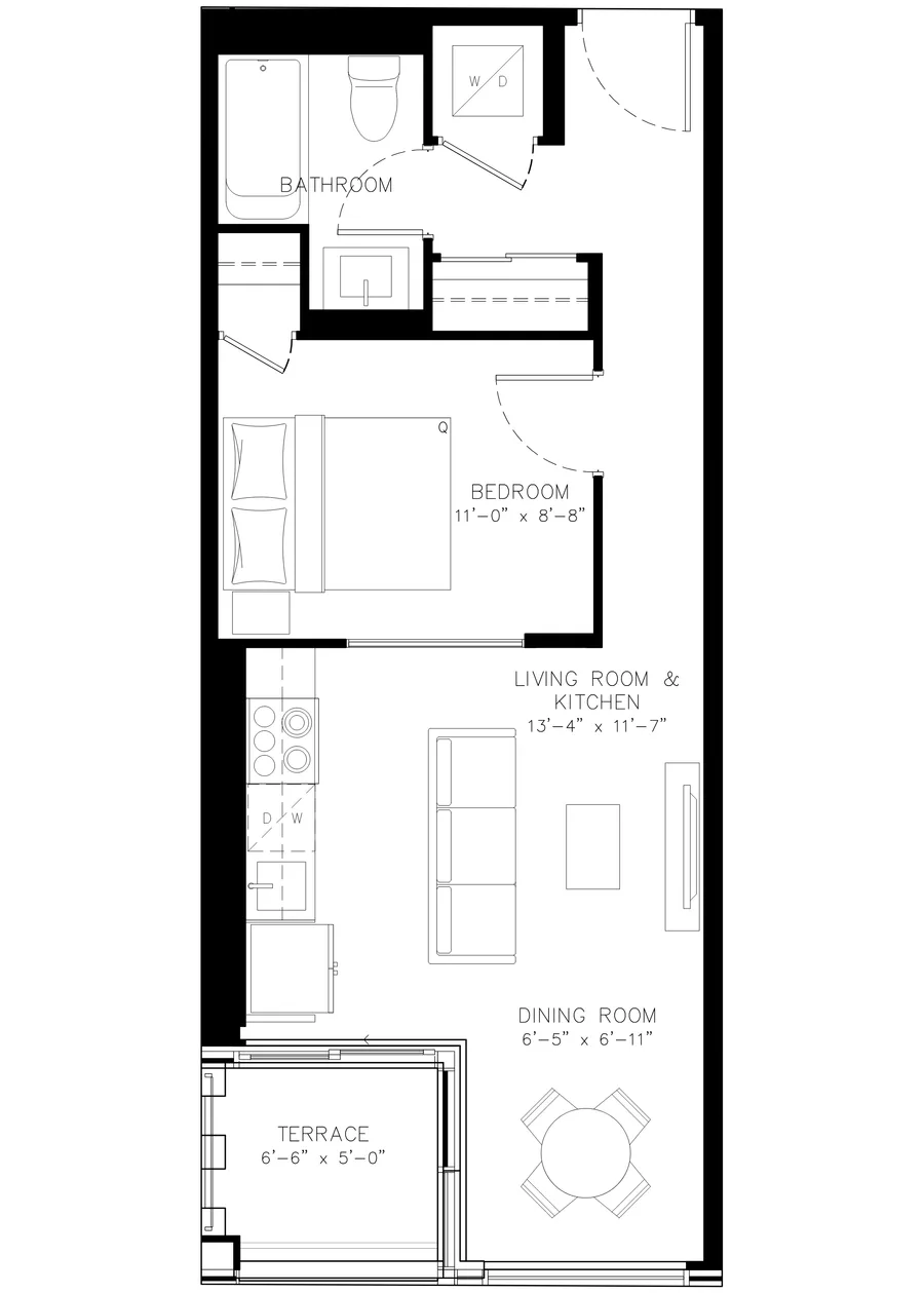 One Bedroom floor plan