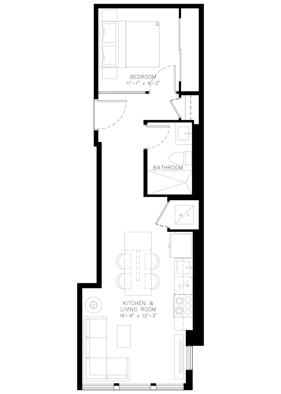 One Bedroom floor plan