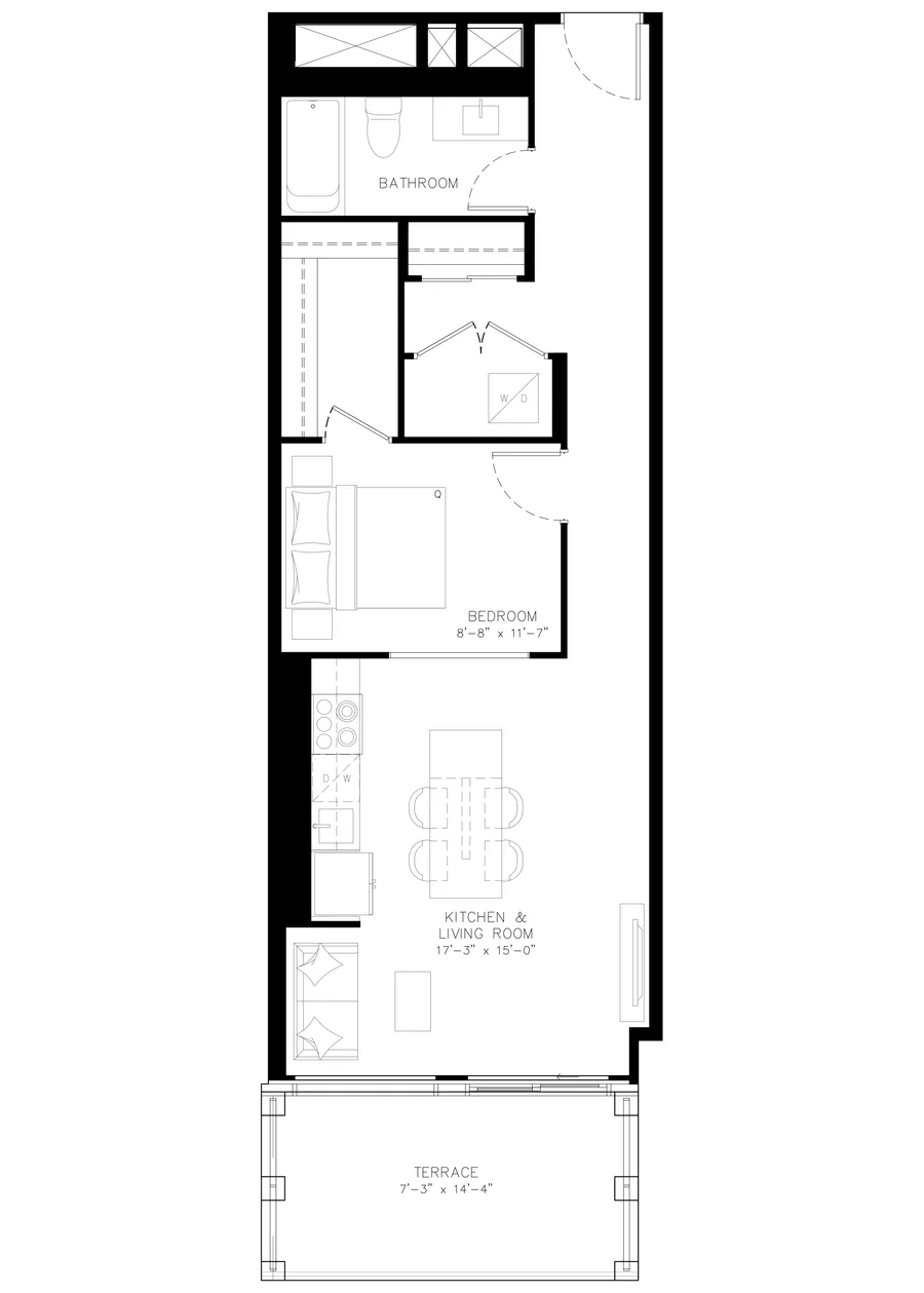 One Bedroom floor plan