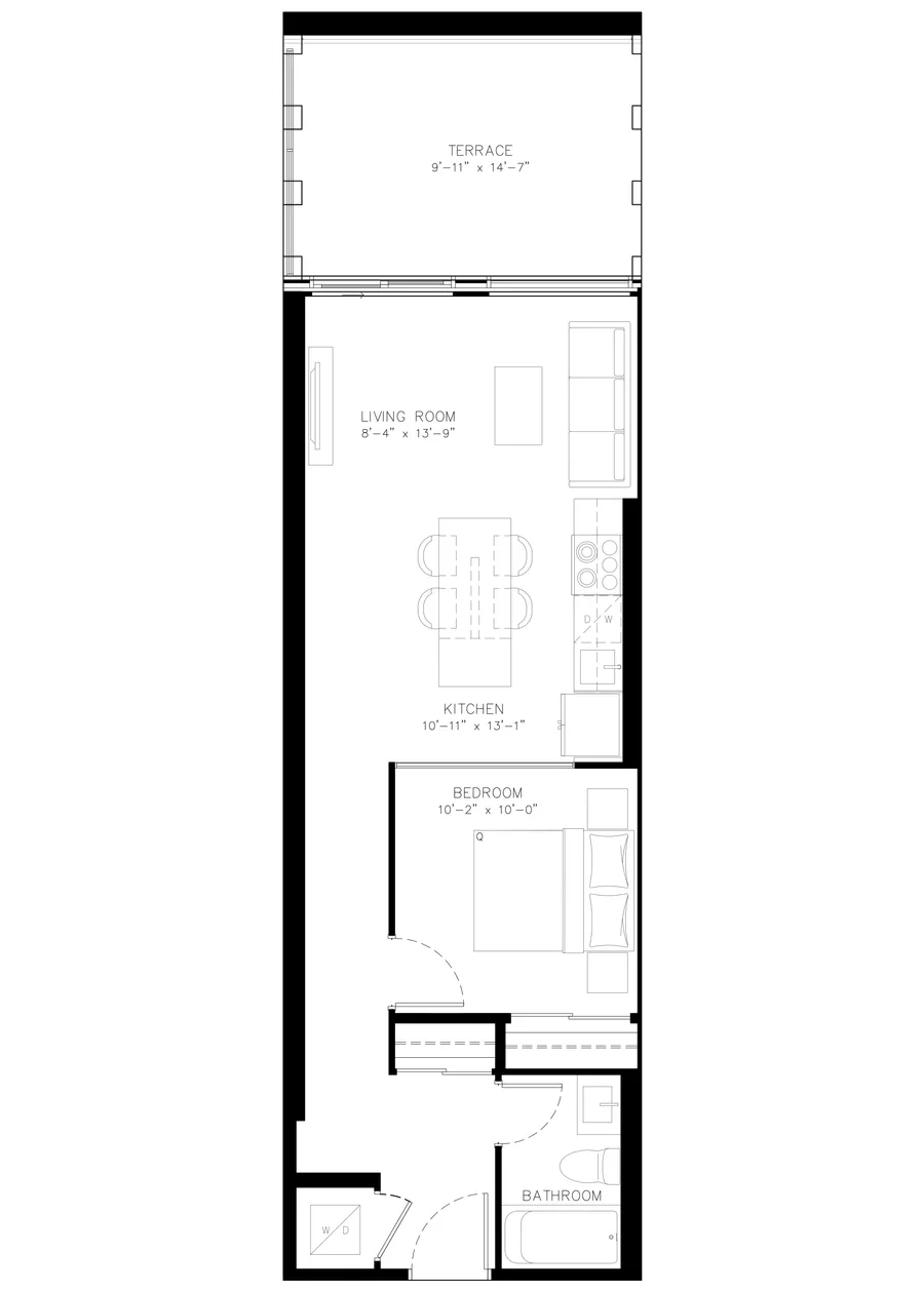 One Bedroom floor plan
