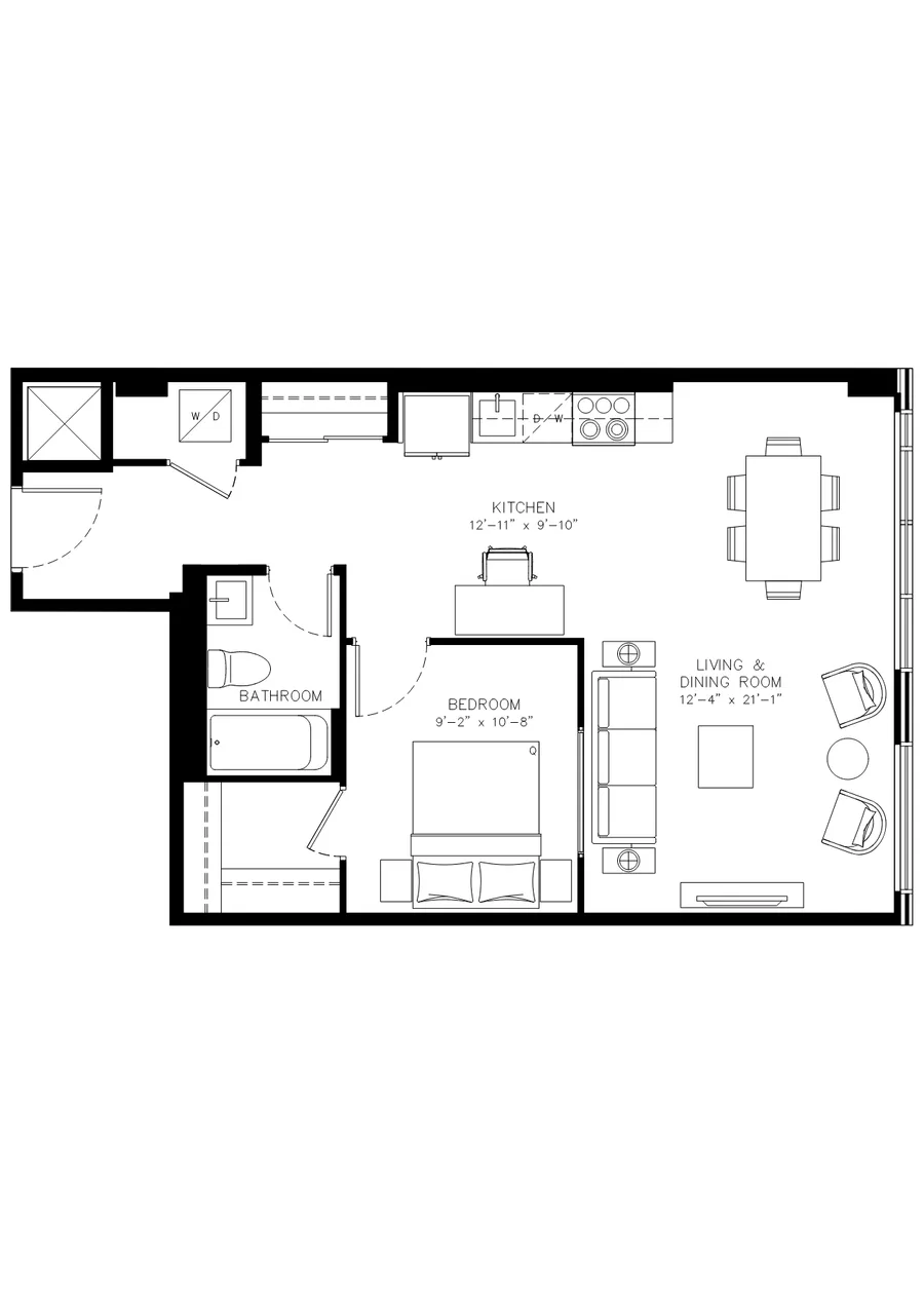 One Bedroom floor plan
