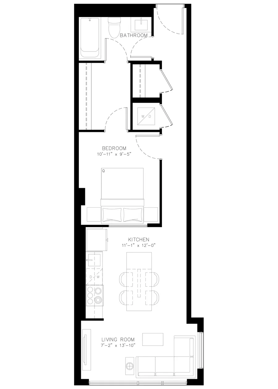 One Bedroom floor plan