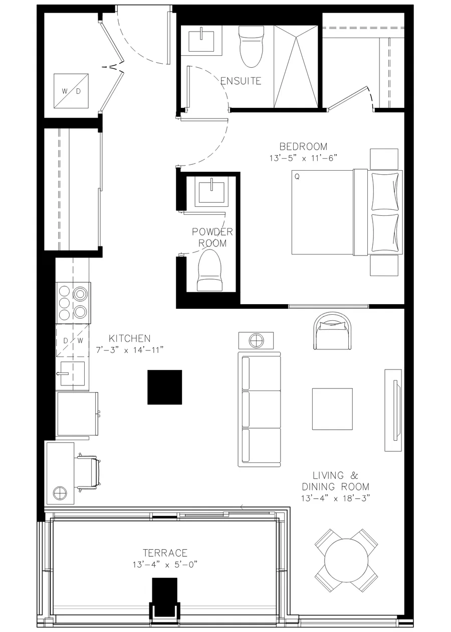 One Bedroom floor plan