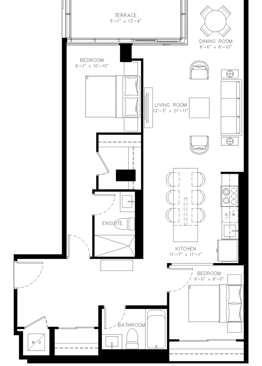 Two Bedroom floor plan