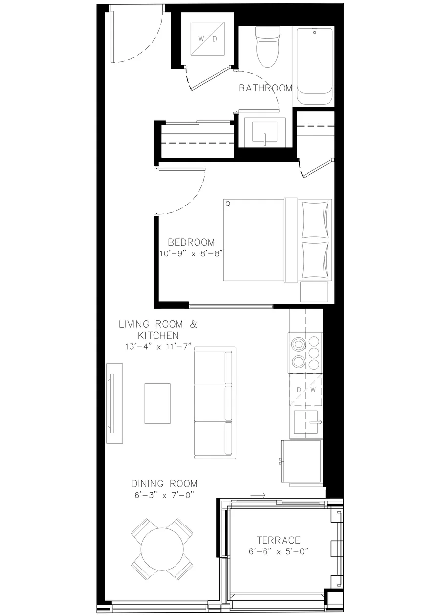 One Bedroom floor plan