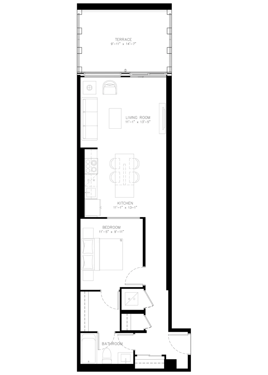 One Bedroom floor plan