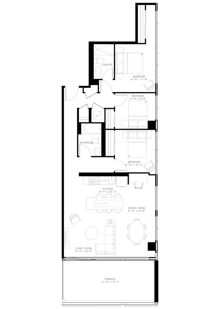 Three Bedroom floor plan