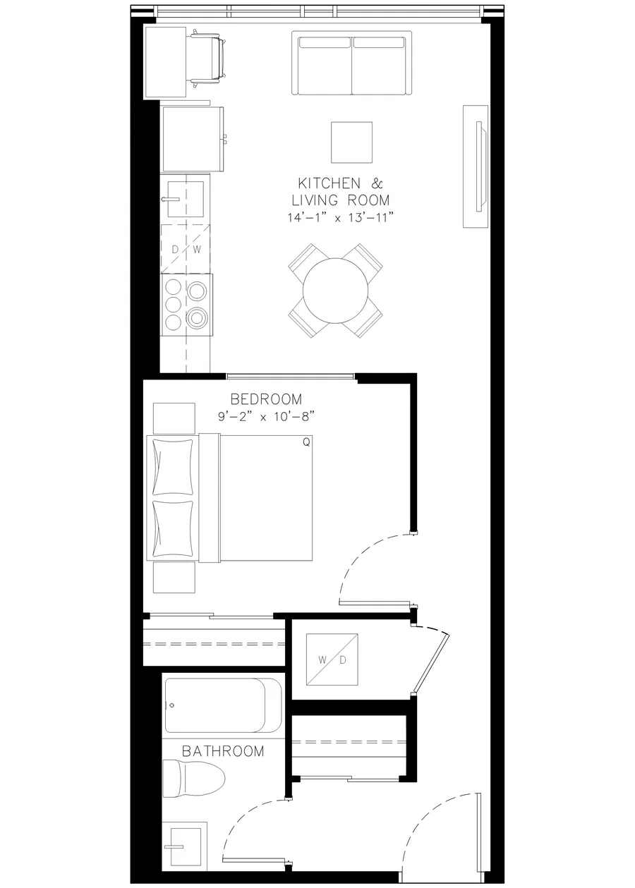 One Bedroom floor plan