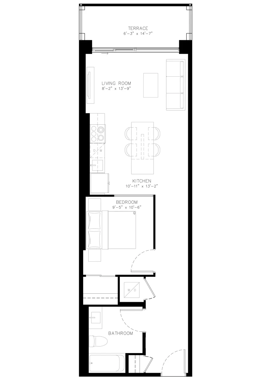 One Bedroom floor plan