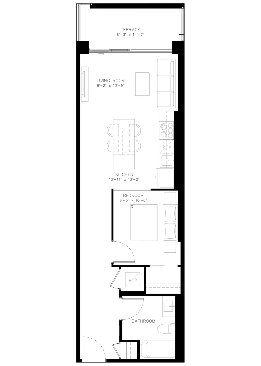 One Bedroom floor plan