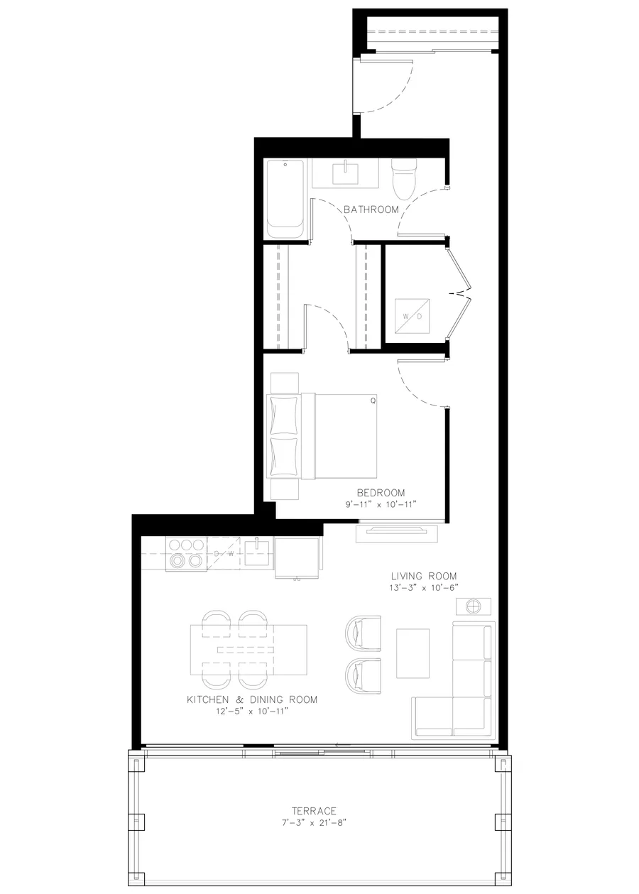 One Bedroom floor plan