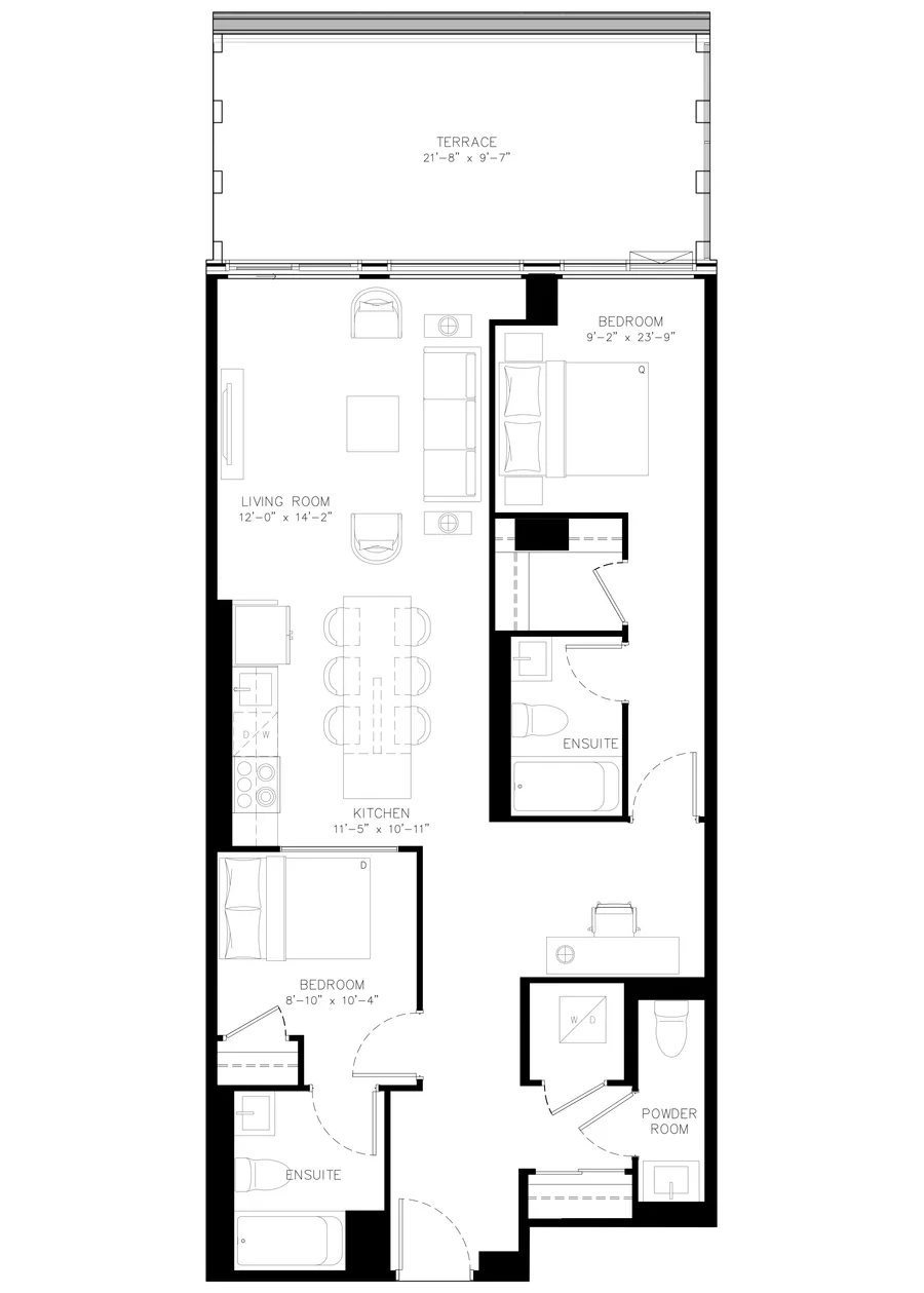 Two Bedroom floor plan