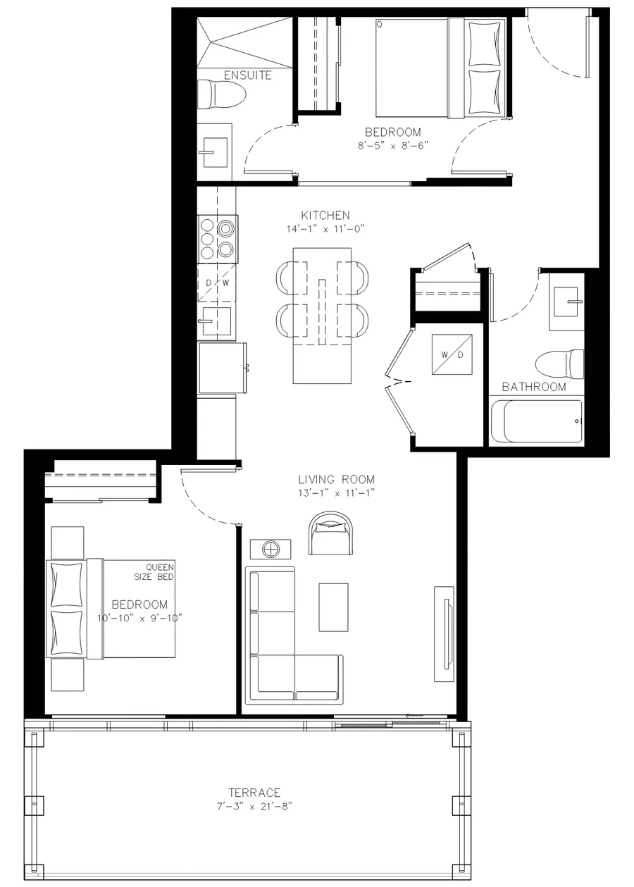 Two Bedroom floor plan