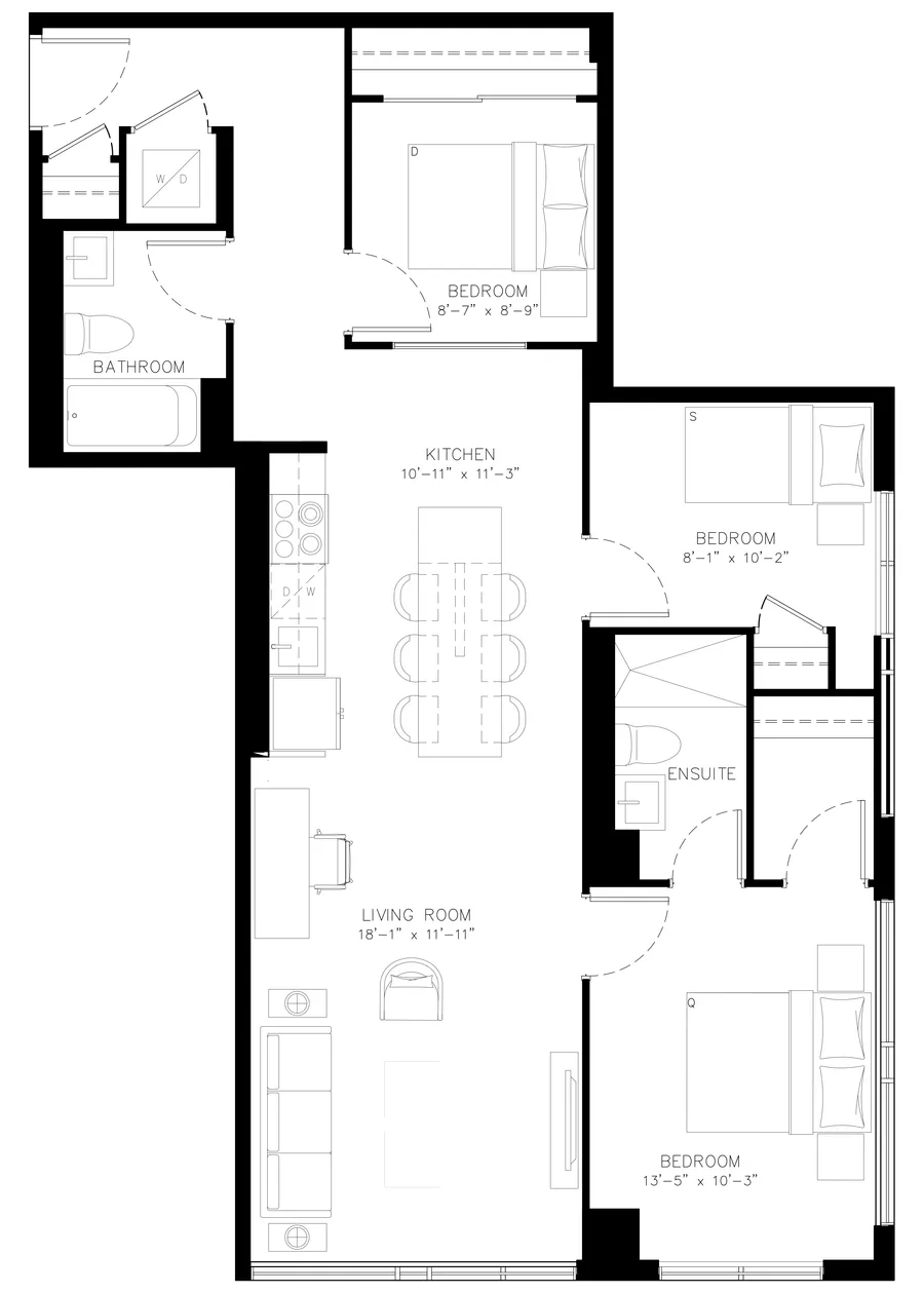 Three Bedroom floor plan