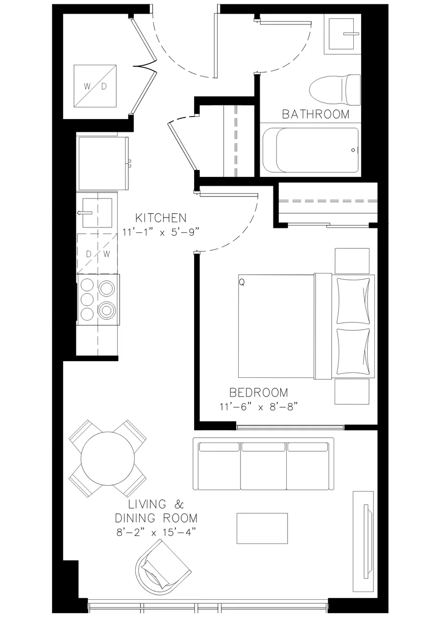 One Bedroom floor plan