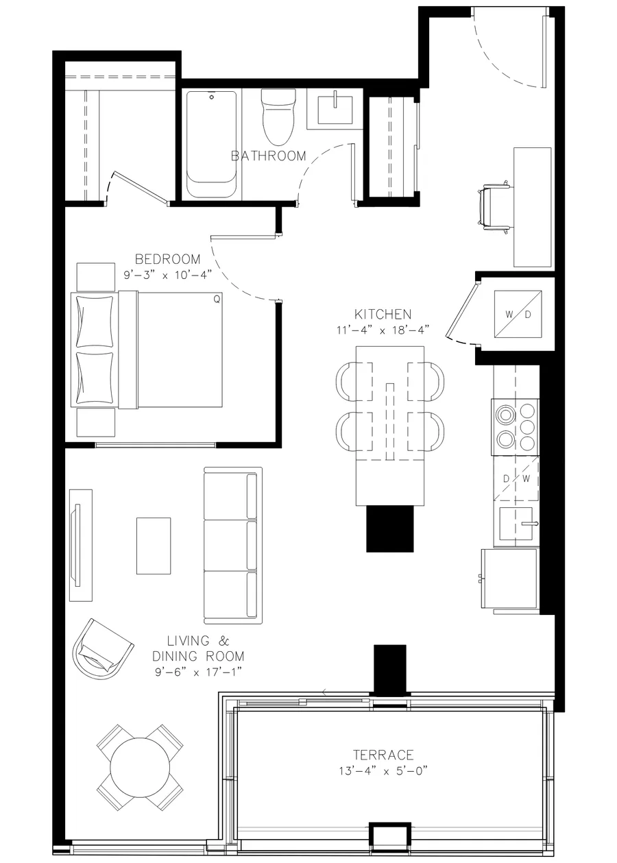 One Bedroom floor plan