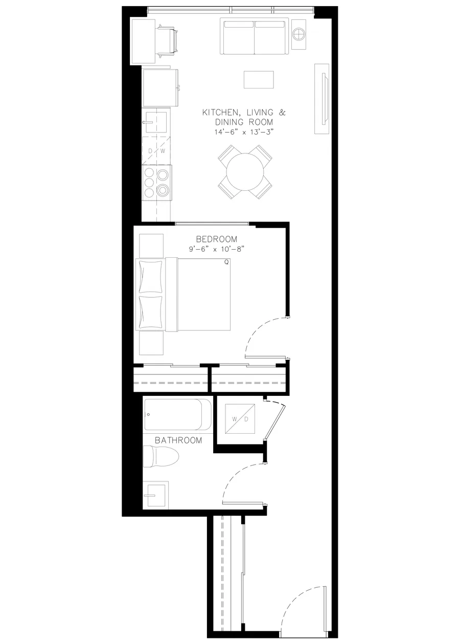 One Bedroom floor plan