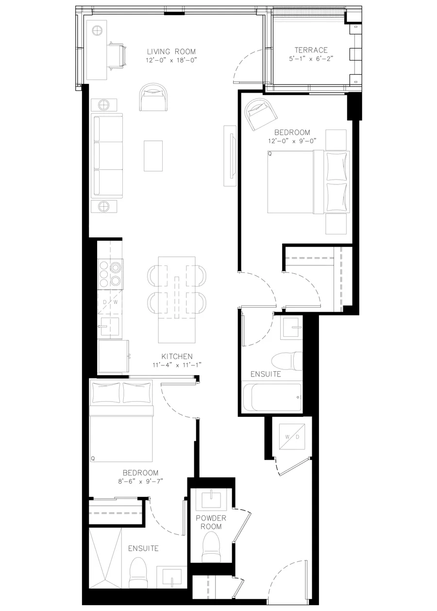 Two Bedroom floor plan