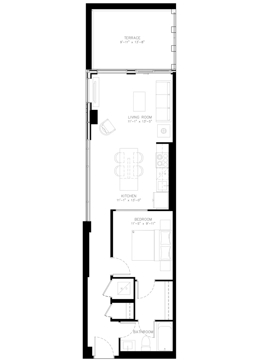 One Bedroom floor plan