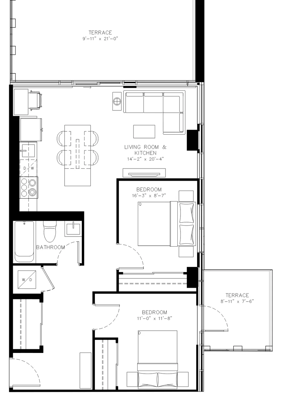 Two Bedroom floor plan