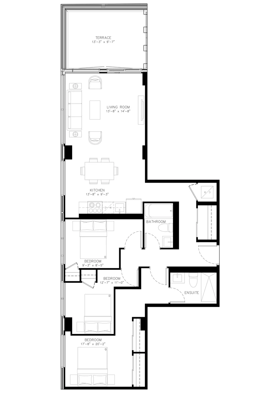 Three Bedroom floor plan