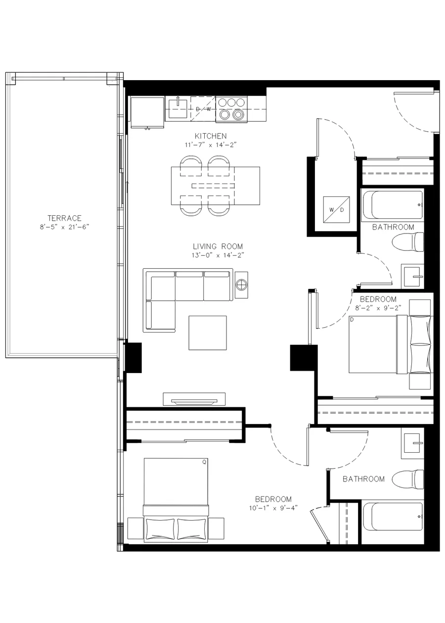 Two Bedroom floor plan