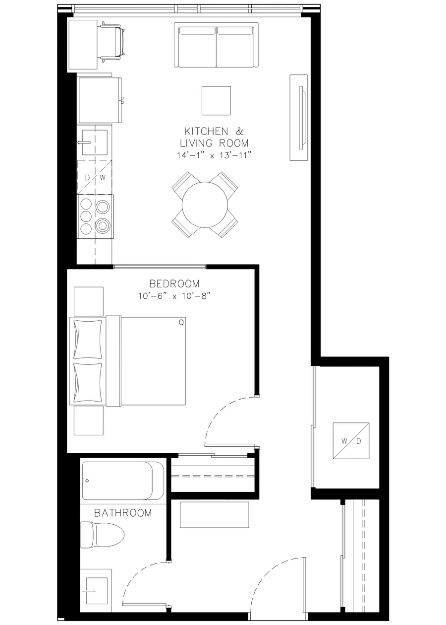 One Bedroom floor plan